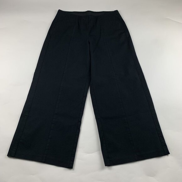 PETITE Old Navy Black Stretch Canvas High Rise Wide Leg Pixie Pant LP - Picture 1 of 8